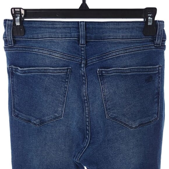 DL1961 Women's 25 Blue Distressed Raw Hem High Rise Skinny Laramie Farrow Jeans - Picture 6 of 9